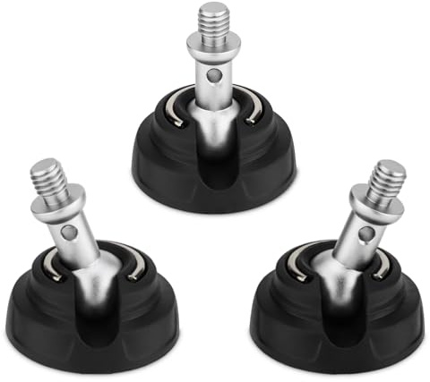 Patas de goma para trípode con tornillo de 3/8 pulgadas, rosca antideslizante universal para agujeros de tornillo de 3/8 pulgadas, ancho de 50 mm (3 piezas)