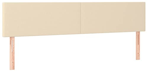 vidaXL 2X Kopfteil Betthaupt Polsterkopfteil Bettkopfteil für Bett Bettgestell Bettrahmen Schlafzimmer Bettzubehör Creme 90x5x78/88cm Stoff