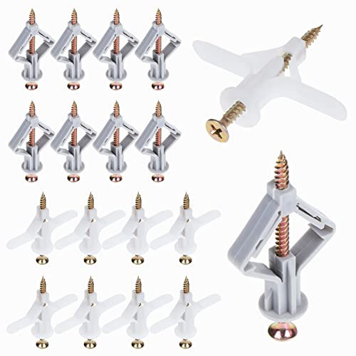 Gueenky 100 Piezas Tacos Para Placas de Yeso, Anclaje de Placas de Yeso con Tornillos Tacos para Placas de Yeso-Tacos y Tornillos Tacos y Tornillos para Pared Para el Eablero de Yeso y la Pared Hueca