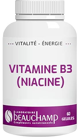 Laboratoire Beauchamp - Complément alimentaire VITAMINE B3-60 gélules - Métabolisme énergétique - Peau - Energie - Développé en France