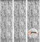 Accevo Silber Fringe Lametta Vorhang Party Dekorationen,3 Stück 1x2.5M Silber Folie Girlande Geburtstag für Graduation Deko Foto Hintergrund,Silber als Hochzeit Deko Geburtstag Luftschlangen.