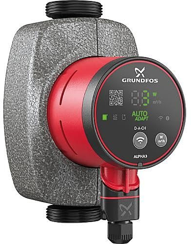 Grundfos Alpha3 Hocheffizienz-Umwälzpumpe 25-60 130 mm Heizungspumpe inkl. Wärmedämmschale