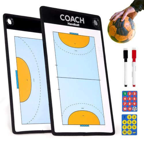 RoseFlower Lavagna Tattica Pallamano, Lavagna Magnetica Coach Pallamano, Lavagnetta Pallamano con Penna Magneti, Magnetica Allenatore di Board Portatile, Cartella Tattica per Insegnare e Formazione