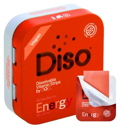 Diso Energy Caffeine Dissolvable Strips | High Strength with B6 & B12