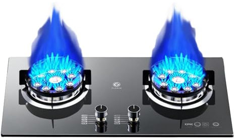 Cuisinière Au Propane, Cuisinière Au Propane Portable À 2 Brûleurs, Table De Cuisson À Gaz En Verre Trempé, Maximum 15354BTU For Les Camions De Nourriture Et Les Restaurants Familiaux (Color : LPG,