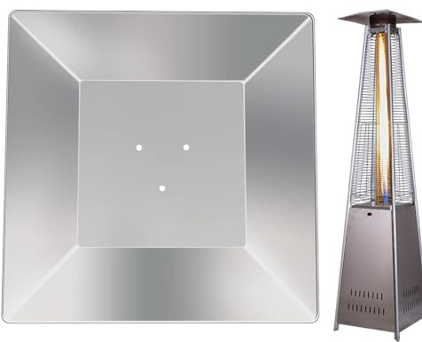Fulenyi Reflektorschild für Terrassenheizung | Ersatzteile für Außenheizung, quadratisch, mit 3 vorgebohrten Löchern | Universeller Hitzeschutz für Feuerstellen, Terrassenzubehör