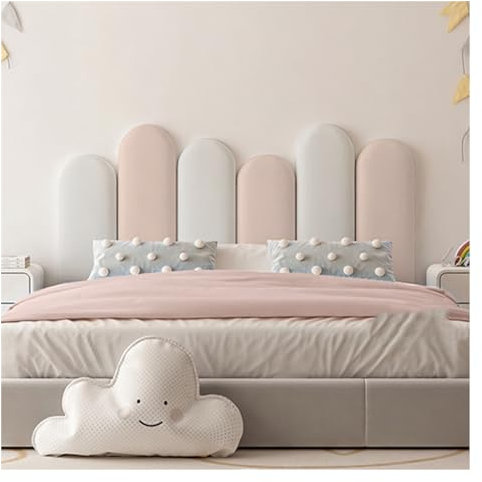 XILYZMO Gepolsterte Wandpaneele, Kinderschutz, weiches Kopfteil, Anti-Kollisions-Tapete, Schutzpolster, selbstklebendes 3D-Wandkissen für Schlafzimmer, Wohnzimmer (Farbe: B-3 cm, Größe: 55 x 160 cm)
