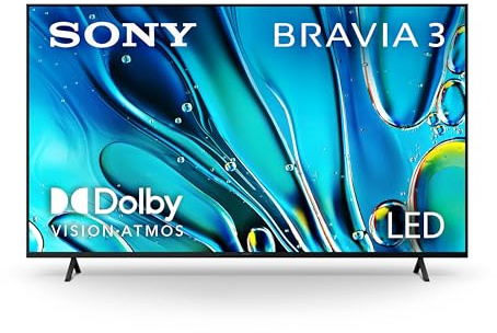 Sony 55-Inch 4K Ultra HD BRAVIA 3 LED Smart TV with Google TV, LED Flat Screen, Dolby Vision HDR, Google TV, Exclusive PS5 Features, (K-55S30)
