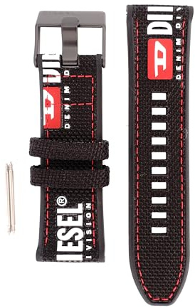 Diesel Relojes de pulsera para hombre, 26 mm, negro, nailon, correa de repuesto original para DZ4512, Negro, Clásico