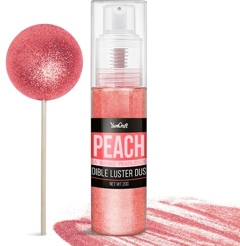 Essbarer Glitzer Spray für Getränke - 20g Lebensmittel Glitzerpulve für Likör, Cocktails, Dekorieren Torten - Geschmacklos Glitzer Pulver Glitzerstaub für Sekt, Wein, Champagner, Backen (Pfirsichrot)