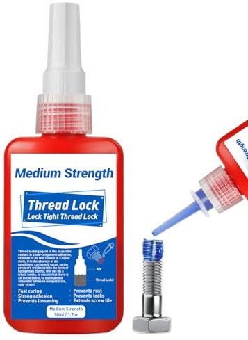 Thread Lock, 50ml Locktight Threadlock, Medium Strength Thread Lock Blue Locking & Seal Nuts, Bolts, Avoid Loosening and Leakage, Stable, Anti-Rust