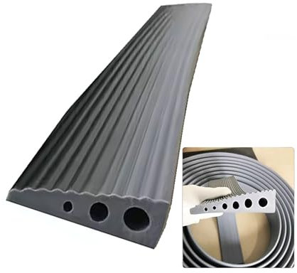 Gummi-Schwellenrampe – selbstklebende rutschfeste Rollstuhlrampe für Türen, Stufen, Treppen – tragbare Mobilitäts-Rampe (grau, 60 cm x 0,6 x 2,5 cm)