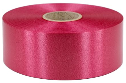 Presentband Ringband 50 mm x 100 m vattentätt – 30 färger i 5/10/19/31/50 mm – dekorativt band av plast – polyband band för pyssel av julstjärnor och bilslingor – vinröd