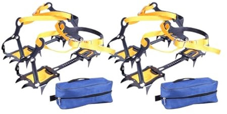 MZPOZB Steigeisen 2/1 Paar Steigeisen mit 10 Zähnen, Bergsteigen, Schnee, rutschfest, Steigeisen, Schuhüberzug, Eisgreifen, Skifahren, Klaue, Wandern, Klettern, Schutzausrüstung Crampons(2 Pair)