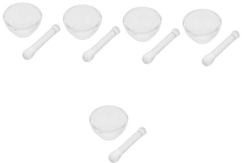 BUGUUYO 5juegos Conjunto De Mortero y Pilón De Vidrio Para Laboratorio Resistente y Fácil De Limpiar Para Mezcla y Trituración Cocinas y Experimentos Científicos