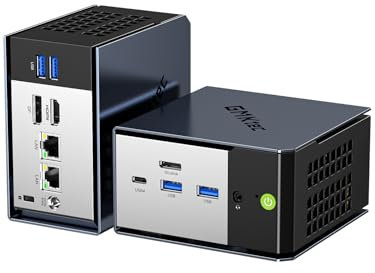 GMKtec AI Mini PC AMD Ryzen AI 9 HX-370 Serie(5.1GHz) Mini Gaming Computers, 32GB LPDDR5X 1TB PCIe 4.0 SSD, Support W-11 Pro, Triple Screen 8K Display, WiFi 6 & USB4/Oculink Interface/EVO-X1