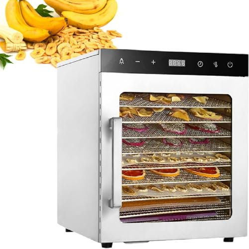 DéShydrateur Alimentaire Pour Fruits, Champignons, Viande, Viande SéChéE, Herbes, En Acier Inoxydable, Grande Capacité De 29 L,8Tray-110V