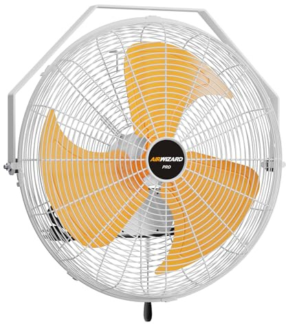 AIRWIZARD 20 Inch Outdoor Wall Fan, 5800 CFM Waterproof Wall Mounted Fan Industrial Grade Metal Outdoor Fans, 3 Speeds, Adjustable Tilt, for Patio, Greenhouse, Garage, Gazebo Use, UL Listed