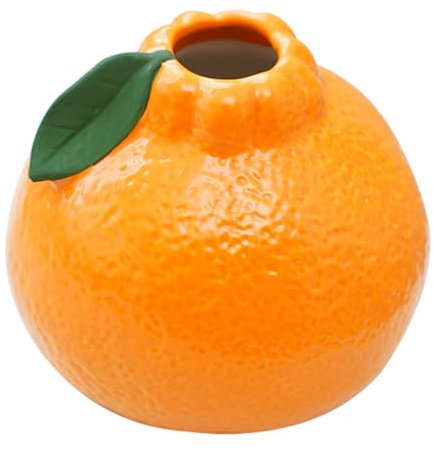 ABOOFAN Kleine Orangefarbene Keramikvase Für Hydroponikpflanzen Und Frische Blumen Stilvolle Tischdekoration Für Wohnzimmer Minimalistisches Zuhause Dekoratives Accessoire Für