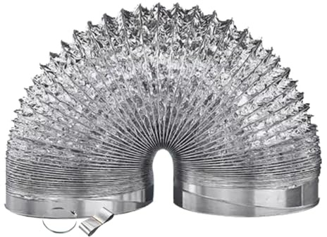 Luftkanaltrockner Flexibel Entlüftungsschlauch Abluftschlauch Lüftungsschlauch Aluminium mit Stahlspirale Temperaturbeständig Verlängerung Abluftrohr, für Klimaanlage, Trockner, Abzugshaube(2m,250mm)