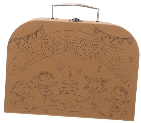 OSALADI Kreativer Graffiti Pappkoffer Tragbare Aufbewahrungsbox Bemalen Geschenkverpackungskoffer für Diy für Jungen und Mädchen Leichte für Kindergarten