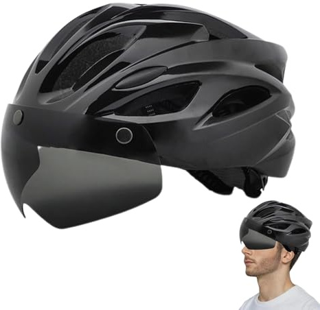 Luieonm Casques de vélo de montagne, casques de vélo avec feu arrière rechargeable, vélo réglable et respirant pour homme et femme, route, montagne
