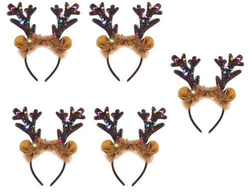 VICASKY Led Geweih Kopfschmuck Von Vicasky Leuchtendes Rentier Haarreif Für Festival Kopfbedeckung Und Weihnachtsfeier Atmungsaktiv Und Komfortabel Neujahr 2026 Haarreif