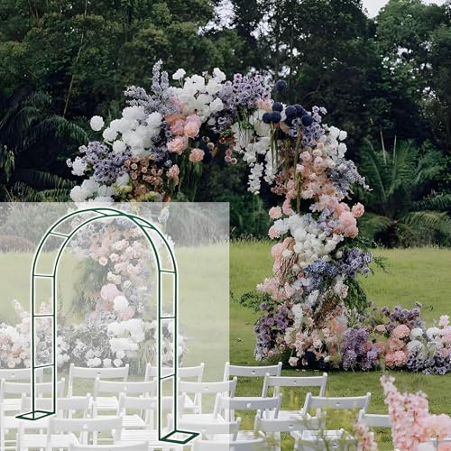 Arche de jardin treillis métallique robuste pour plantes grimpantes disponible en 120/180/260/300/350 cm, vert foncé 240 x 220 cm