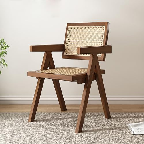 Holzstuhl, Bambus, Akzentstuhl, Einzelstuhl, Freizeit, Esszimmerstuhl, stilvoller Make-up-Stuhl für Küche, Wohnzimmer, Schlafzimmer, bequemes und vielseitiges Design