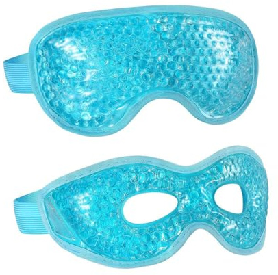 CORHAD 2 Stück Kühlende Augenpads Gel mit Pvc Hülle zur Linderung von Augenringen und Kopfschmerzen Wiederverwendbare Augenklappen für Sommer und Reisen