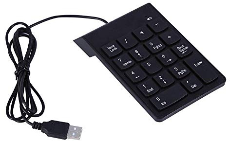 TICFOX Tastierino numerico USB, tastierino numerico Wired tastierino numerico digitale con 18 tasti, accessorio per tastiera portatile, Numpad Keypad per contabilità finanziaria, laptop, PC, netbook