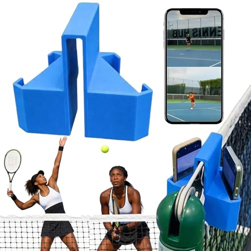 Tennis Net Camera Mount, Two Perspectives Net Mount Phone Holder, 3D Printed Courtside Phone Mount for Match Recording, Training Analysis&Live Streaming, Capture Every Match Like a Pro (1pcs)