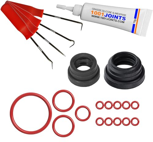 KIT 16 JOINTS ENTRETIEN GROUPE D'EXTRACTION VANNE DE SORTIE RÉSERVOIR D'EAU TUYAU DE PRESSION MACHINE À CAFÉ REMPLACEMENT COMPATIBLE AVEC PHILIPS SAECO GAGGIA SPIDEM RI EP HD SM SUP ETC… (CROCHET)