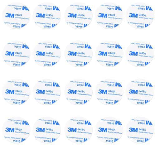Gaomumu 20PCS Double Sided Sticky Pads Heavy Duty, White 3MM Round Sponge Adhesive Pad, Waterproof Adhesive Strips Hanging, Extra Strong Adhesived Pads for Indoor & Outdoor Mounting