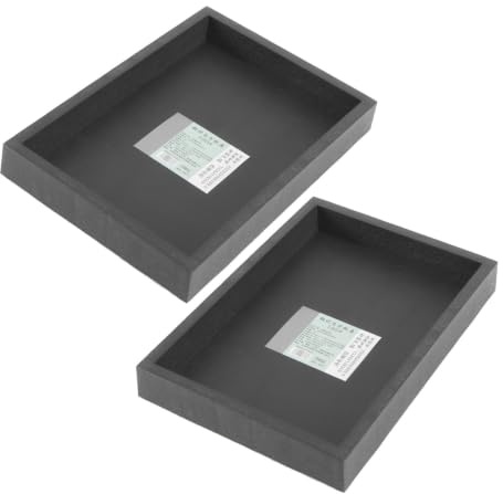 NUSITOU Soucoupe Carrée Dimensions extérieures : 18 × 12,8 × 2,4 cm en Résine Rectangulaire Épaissie pour Pots de Fleurs, Lot de 2, Résistante Plantation Intérieure