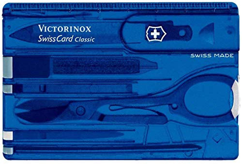 Victorinox, Swiss Card Classic, Coltello Multiuso Svizzero, Carta di Credito, Tascabile, Originale, 10 Funzioni, Forbici, Lima per unghie, Cacciavite 2,5 mm