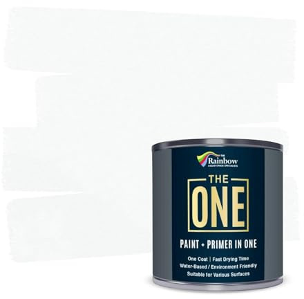 THE ONE All-In-One Farbe & Grundierung - Gebrochenes Weiß, 2.5 L | Formel für mehrere Oberflächen mit 1 Anstrich | Einfache Innen- und Außendekoration für Wände, Böden und Möbel in Haus und Garten