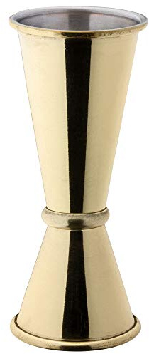 Gold Jigger 25ml & 50ml - Case of 6-25ml & 50ml Spirit Measure, Gold Finish