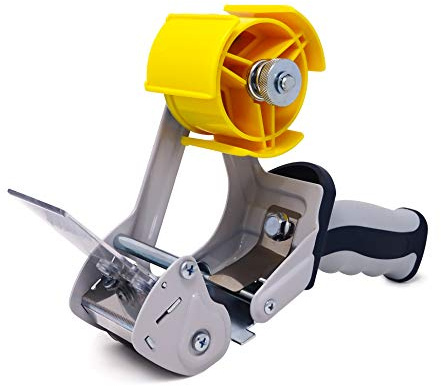 20 stycken gws förpackningstejp, handdispenser, högkvalitativ pakettejprulle, stabil metallram inklusive säkerhetsblad och gummerat handtag, för rullar upp till 66 m x 50 mm