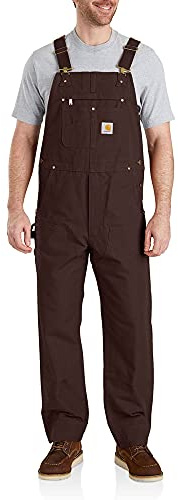 Carhartt Men's 102776 Duck Bib Overalls - Unlined - 32W x 34L - Dark Brown