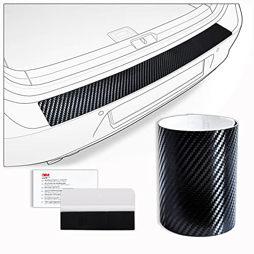 tuning-art FL102 Ladekantenschutz Folie mit Rakel passend für VW Tiguan 2 und Allspace 2016-2024, Farbe:Carbon-Look