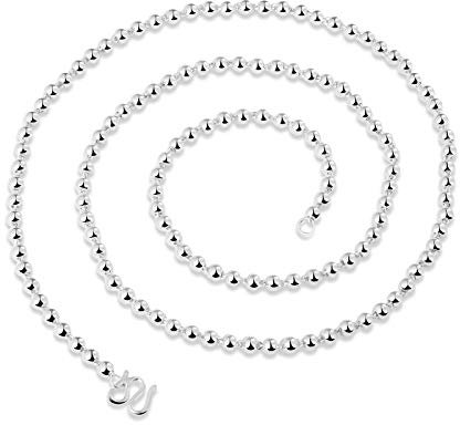 Beydodo Silver Chain for Men 28 Inch Ball Chain Necklace 3mm Chain Necklaces for Punk