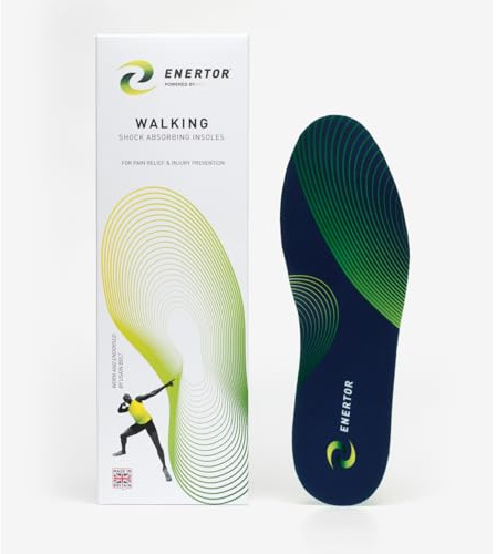 Enertor Ultimate Walking Insoles with PX1 Shock-Absorbing Technology for Plantar Fasciitis, Foot Pain Relief, Shin Splints, Runners Knee & Foot Pain