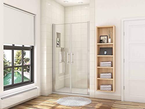 AICA porte de douche battante 105x197cm en 6mm verre anticalcaire AICA porte de douche en niche
