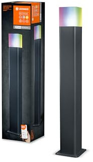 LEDVANCE Lampada da giardino a LED intelligente, lampada da terra con tecnologia WiFi per esterno, colori RGB modificabili, dimensioni alluminio scuro, altezza 50 cm, SMART+ WIFI CUBE 50CM