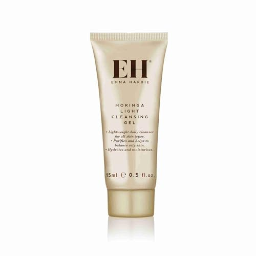 Emma Hardie Travel Size Moringa Light Cleansing Gel 15ml | Removes Makeup, SPF & Everyday Impurities, Hydrating Cleanser with Moringa Oil & Glycerin, Vegan Skincare, For All Skin Types