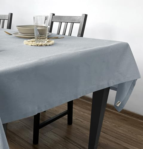 Rollmayer Tischdecke Velvet Uni Hellgrau 218 120x120cm | Pflegeleicht, Waschbar, Gastronomie Kollektion, 5 Farben wählbar, Für Wohnungen und Hotels