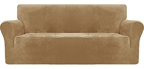 YSLLIOM Sofabezug Stretch Sofahusse Couchbezug Sesselbezug Elastischer Antirutsch Stretchhusse für Sofa (Sofa/3-Sitzer,Kamel)