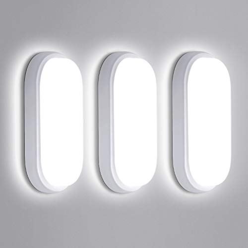 3 er LED Deckenlampe Bad, 18W 1710LM LED Deckenleuchte, IP65 Wasserdicht Feuchtraumleuchte, LED Wandlampe Badlampe Balkonlicht Ovalleuchte für Flur Keller Garten Badzimmer Außenwand Neutralweiß 4000K