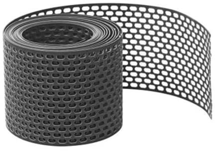 Fassadenprofile Vogelschutzgitter 5m x 80mm, Schwarz Traufgitter aus PVC, Lüftungsband für optimale Fassaden- und Dachbelüftung